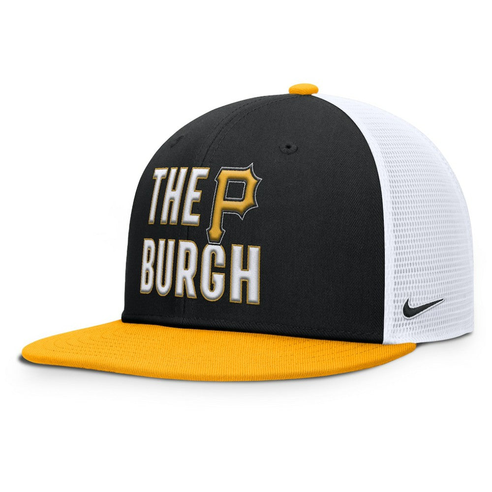 Black Pittsburgh Pirates Nike Pro Trucker Snapback Hat