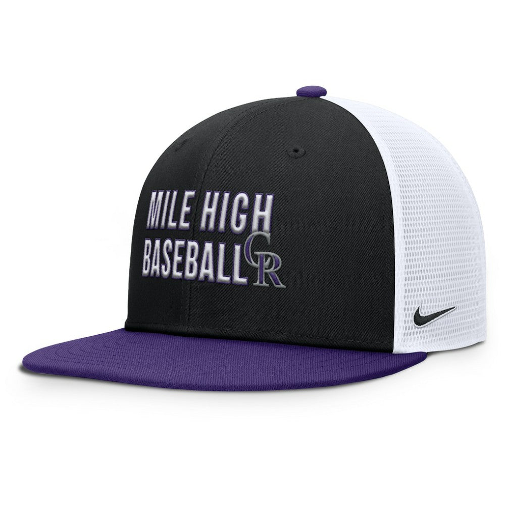 Black Colorado Rockies Nike Pro Trucker Snapback Hat