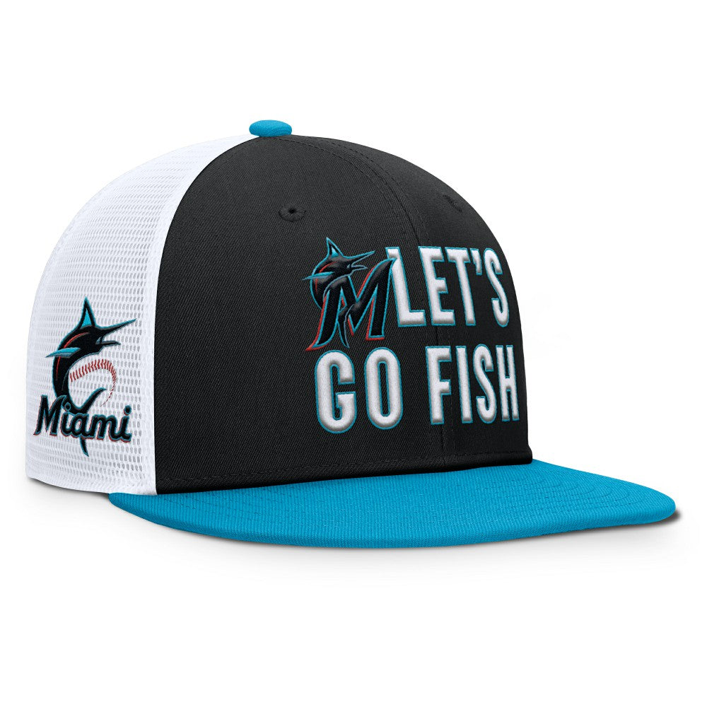 Black/Light Blue Miami Marlins Nike Pro Performance Trucker Snapback Hat