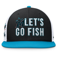 Black/Light Blue Miami Marlins Nike Pro Performance Trucker Snapback Hat