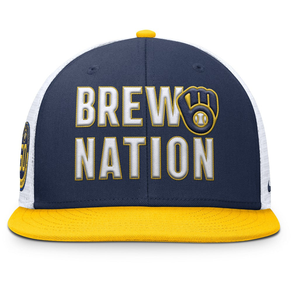 Navy Milwaukee Brewers Nike Pro Trucker Snapback Hat