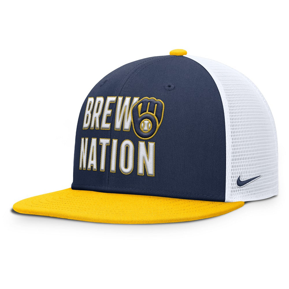 Navy Milwaukee Brewers Nike Pro Trucker Snapback Hat