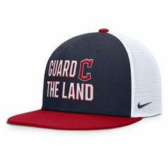 Navy Cleveland Guardians Nike Pro Trucker Snapback Hat