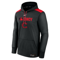 Black Cincinnati Reds Nike Authentic Collection City Connect Therma Pullover Hoodie