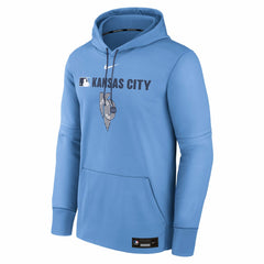 Light Blue Kansas City Royals Nike Authentic Collection City Connect Therma Pullover Hoodie