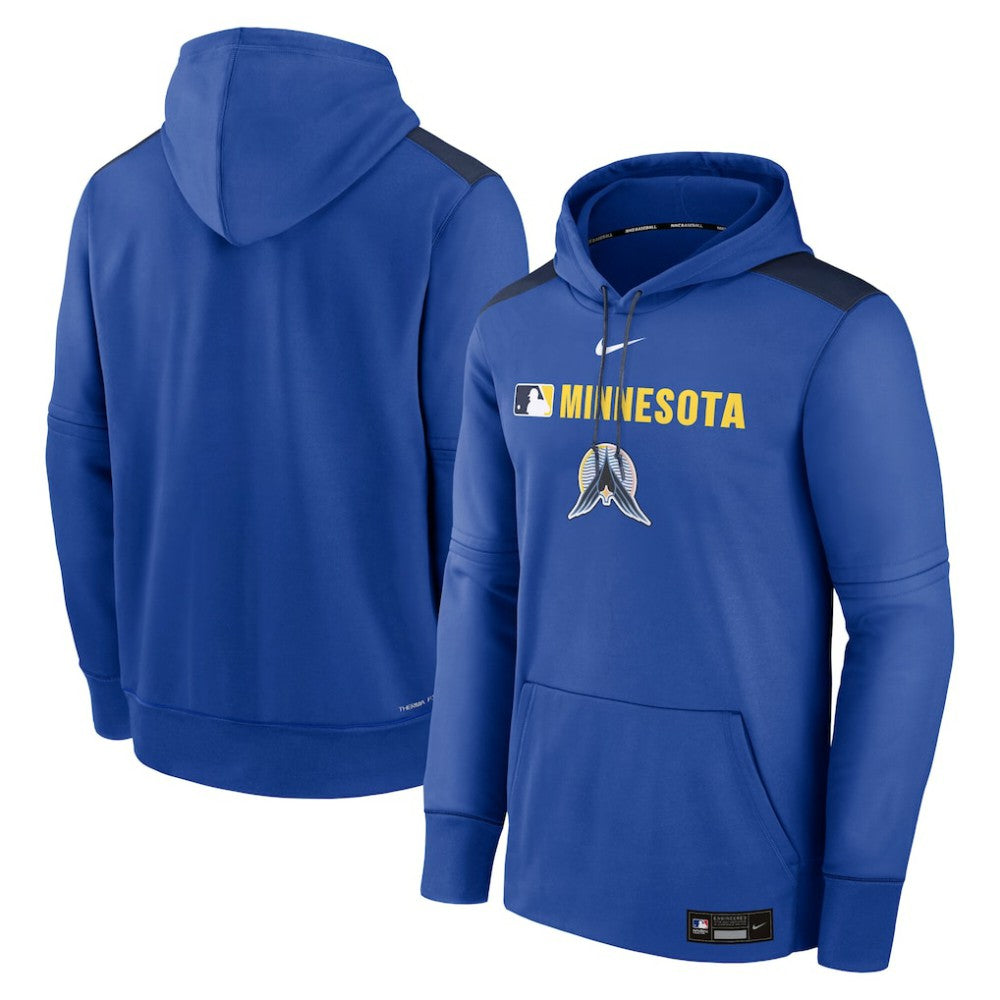 Royal Minnesota Twins Nike Authentic Collection City Connect Therma Pullover Hoodie