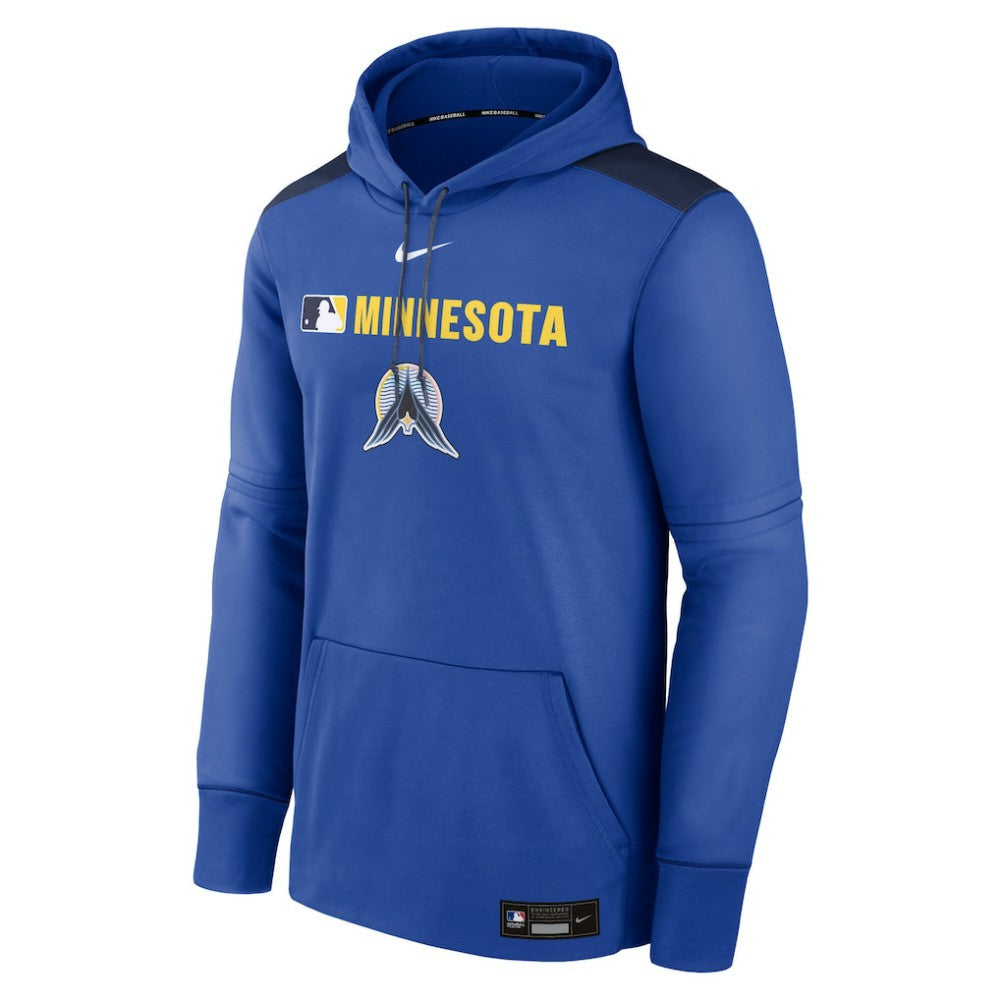 Royal Minnesota Twins Nike Authentic Collection City Connect Therma Pullover Hoodie