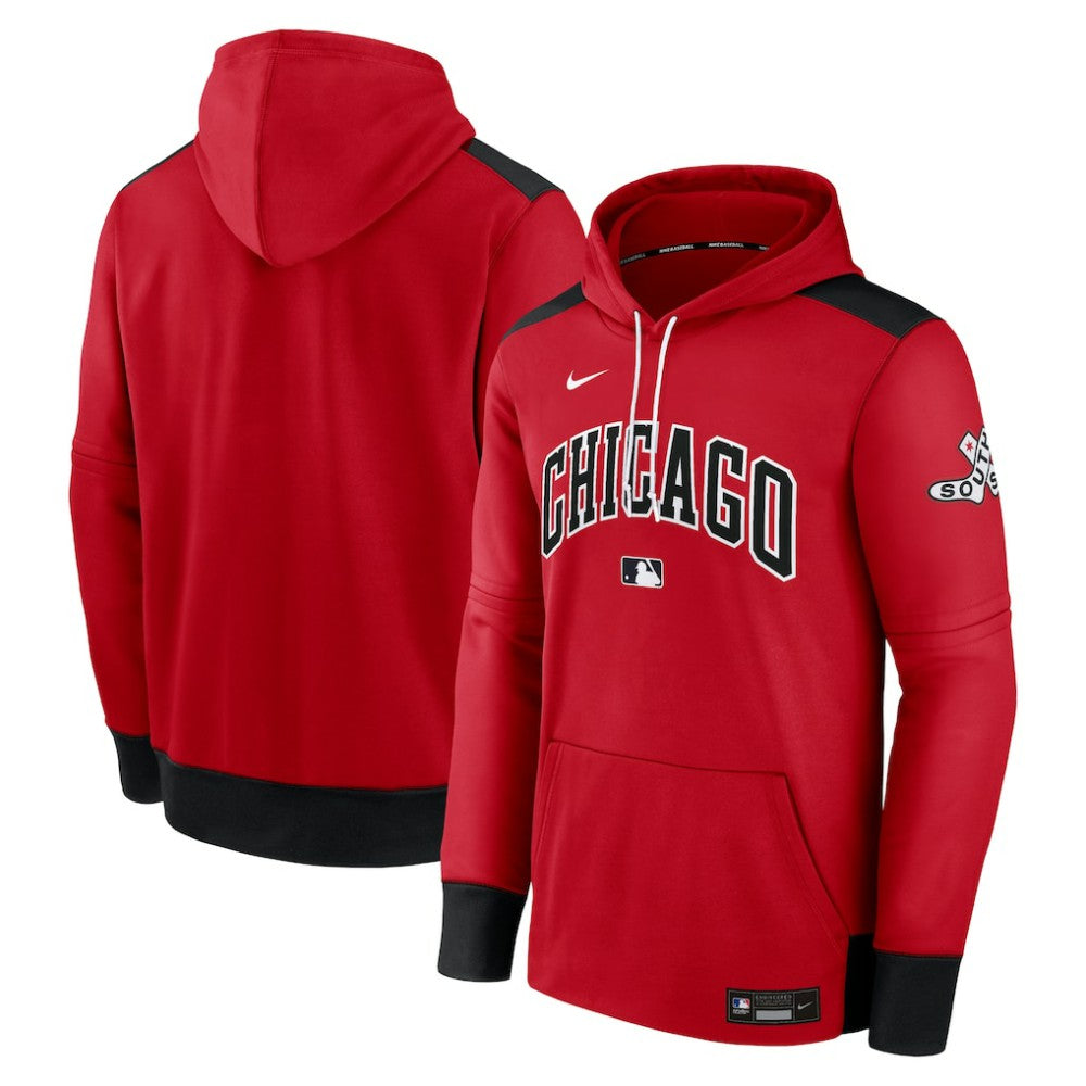 Red/Black Chicago White Sox Nike 2025 City Connect Authentic Collection Performance Pullover Hoodie