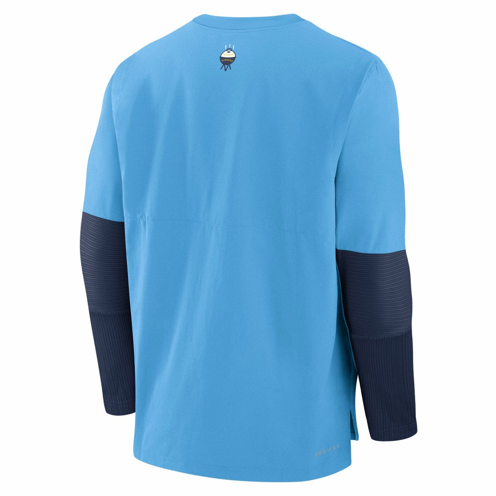 Light Blue Milwaukee Brewers Nike 2025 City Connect Authentic Collection Player Dri-FIT Lightweight Pullover