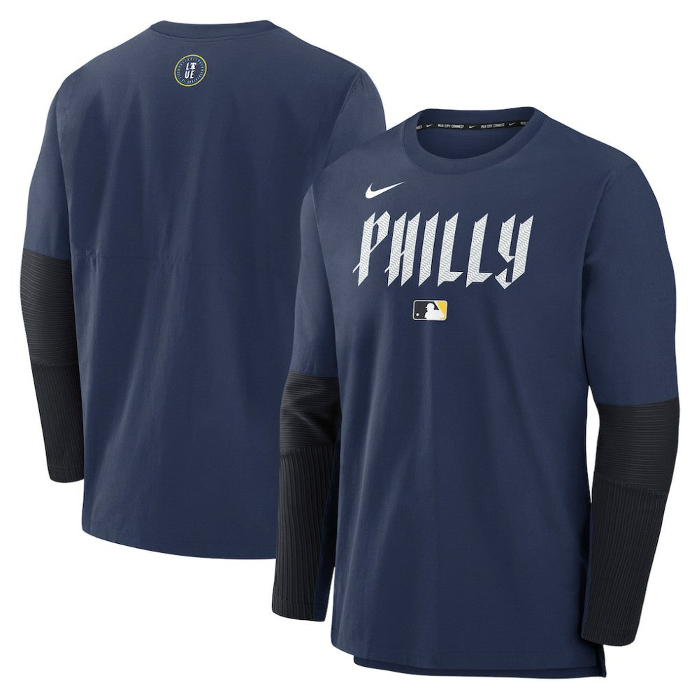 Navy Philadelphia Phillies Nike 2025 City Connect Authentic Collection Player Dri-FIT Lightweight Pullover