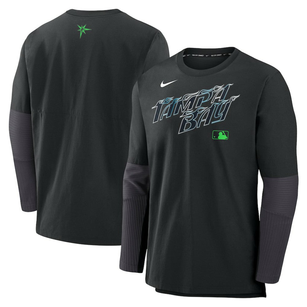 Black Tampa Bay Rays Nike 2025 City Connect Authentic Collection Player Dri-FIT Lightweight Pullover