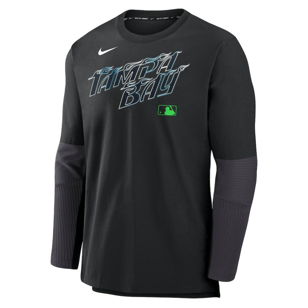 Black Tampa Bay Rays Nike 2025 City Connect Authentic Collection Player Dri-FIT Lightweight Pullover