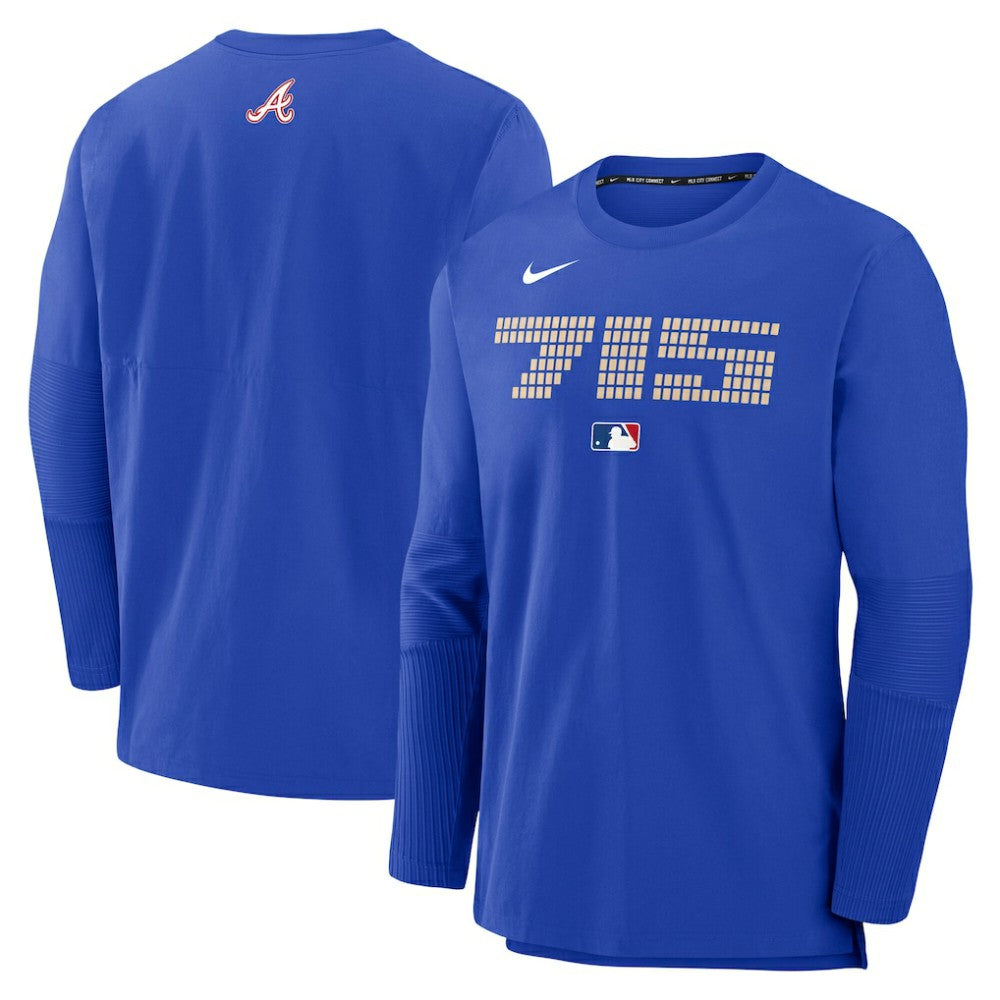 Royal Atlanta Braves Nike 2025 City Connect Authentic Collection Player Dri-FIT Lightweight Pullover
