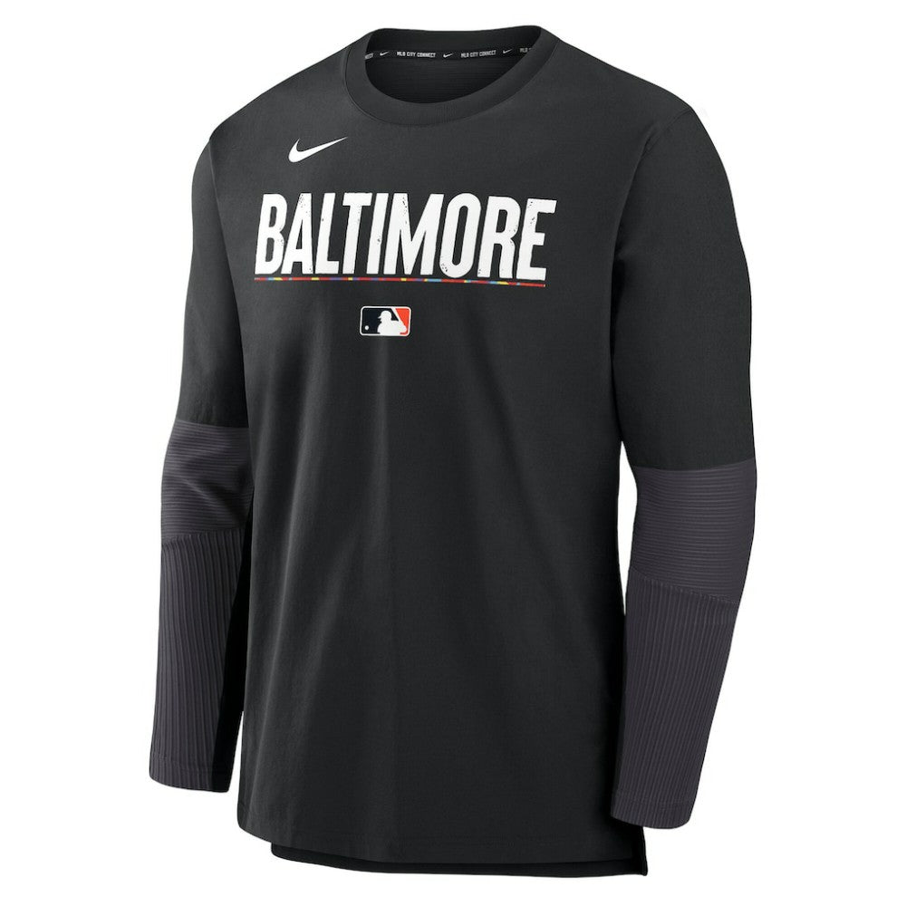 Black Baltimore Orioles Nike 2025 City Connect Authentic Collection Player Dri-FIT Lightweight Pullover