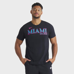 Black Miami Marlins Nike City Connect Wordmark T-Shirt