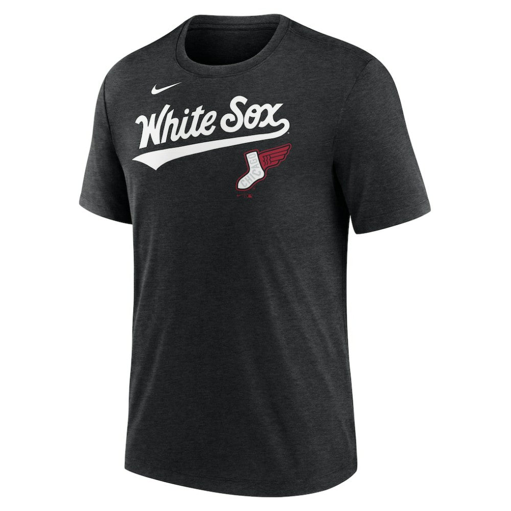 Heather Black Chicago White Sox Nike City Connect Script Tri-Blend T-Shirt