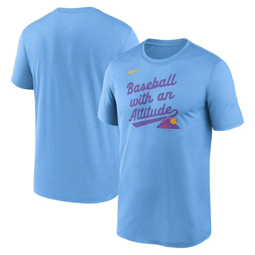 Light Blue Colorado Rockies Nike 2025 City Connect Team Phrase Legend Performance T-Shirt