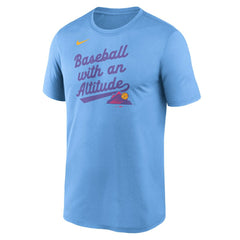 Light Blue Colorado Rockies Nike 2025 City Connect Team Phrase Legend Performance T-Shirt