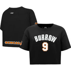 Joe Burrow  Pro Standard Women's Player Name & Number Cropped Boxy T-Shirt - Cincinnati Bengals T-shirts