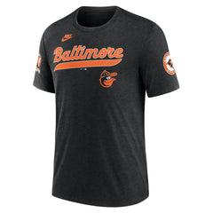 Heather Black Baltimore Orioles Nike Cooperstown Collection Eras Tri-Blend T-Shirt