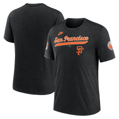 Heather Black San Francisco Giants Nike Cooperstown Collection Eras Tri-Blend T-Shirt
