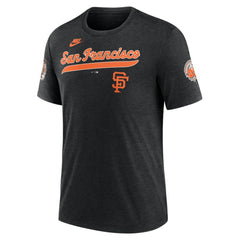 Heather Black San Francisco Giants Nike Cooperstown Collection Eras Tri-Blend T-Shirt