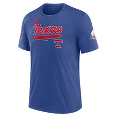 Heather Royal Texas Rangers Nike Cooperstown Collection Eras Tri-Blend T-Shirt