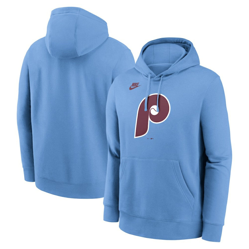 Light Blue Philadelphia Phillies Nike Cooperstown Collection Logo Club Hoodie