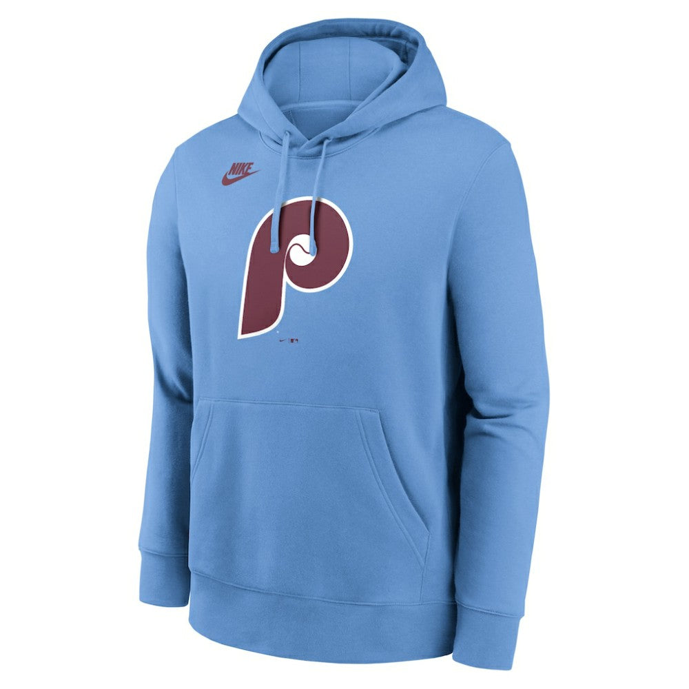 Light Blue Philadelphia Phillies Nike Cooperstown Collection Logo Club Hoodie
