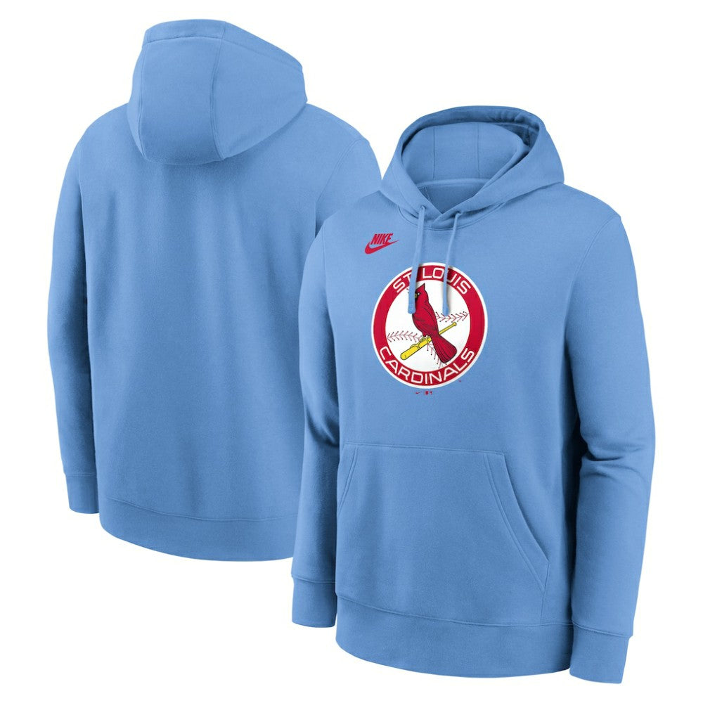 Light Blue St. Louis Cardinals Nike Cooperstown Collection Logo Club Hoodie