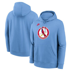 Light Blue St. Louis Cardinals Nike Cooperstown Collection Logo Club Hoodie