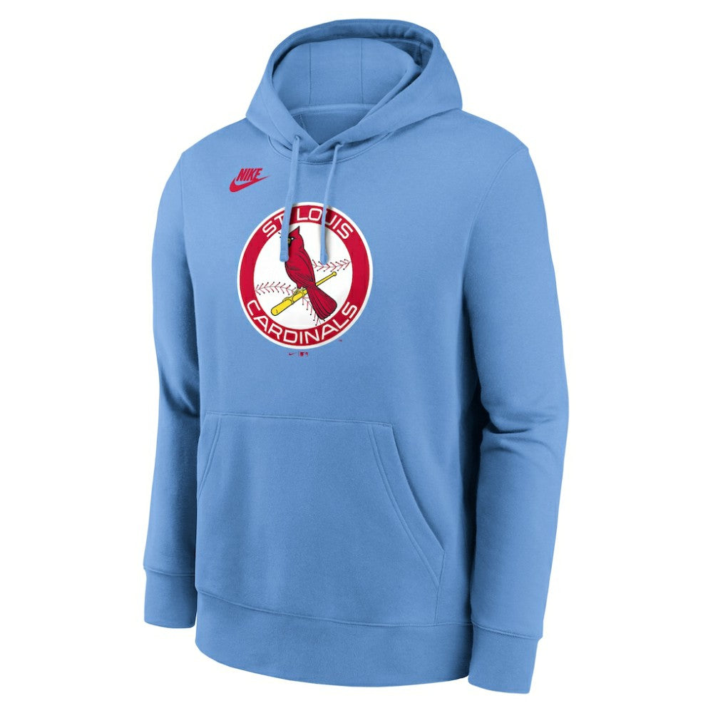 Light Blue St. Louis Cardinals Nike Cooperstown Collection Logo Club Hoodie