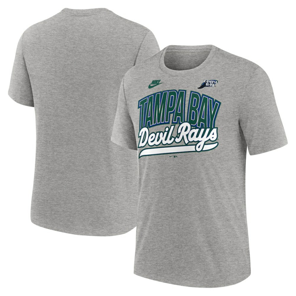 Heather Gray Tampa Bay Rays Nike Cooperstown Collection Retro Tri-Blend T-Shirt