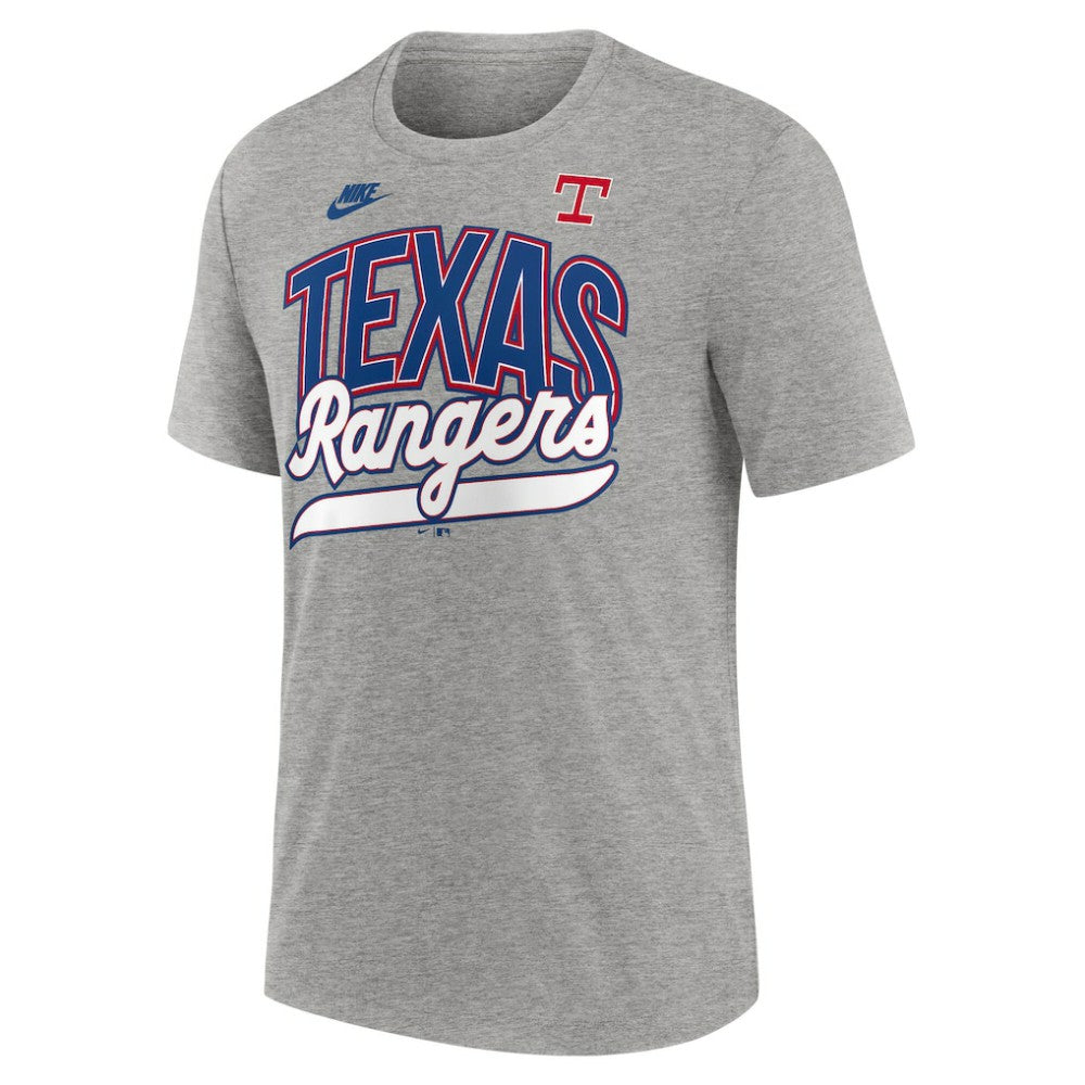 Heather Gray Texas Rangers Nike Cooperstown Collection Retro Tri-Blend T-Shirt