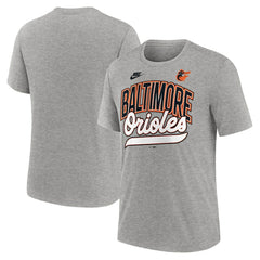 Heather Gray Baltimore Orioles Nike Cooperstown Collection Retro Tri-Blend T-Shirt