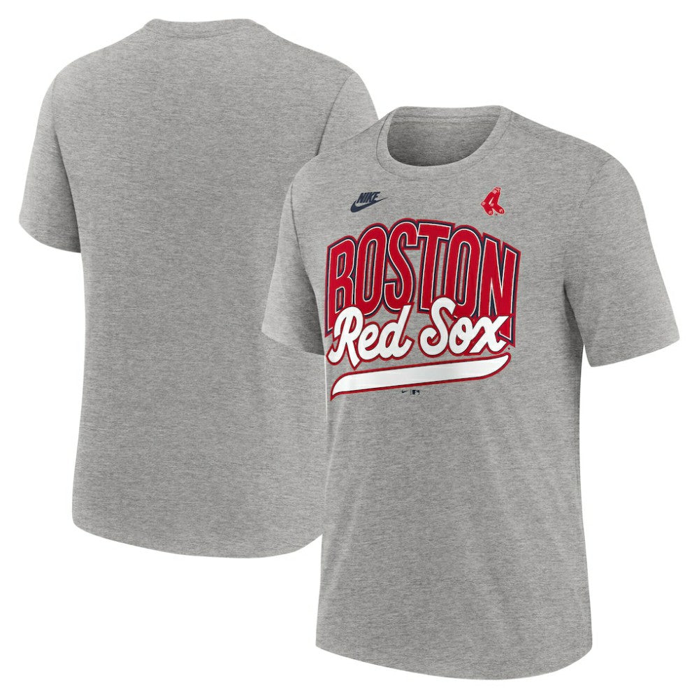 Heather Gray Boston Red Sox Nike Cooperstown Collection Retro Tri-Blend T-Shirt