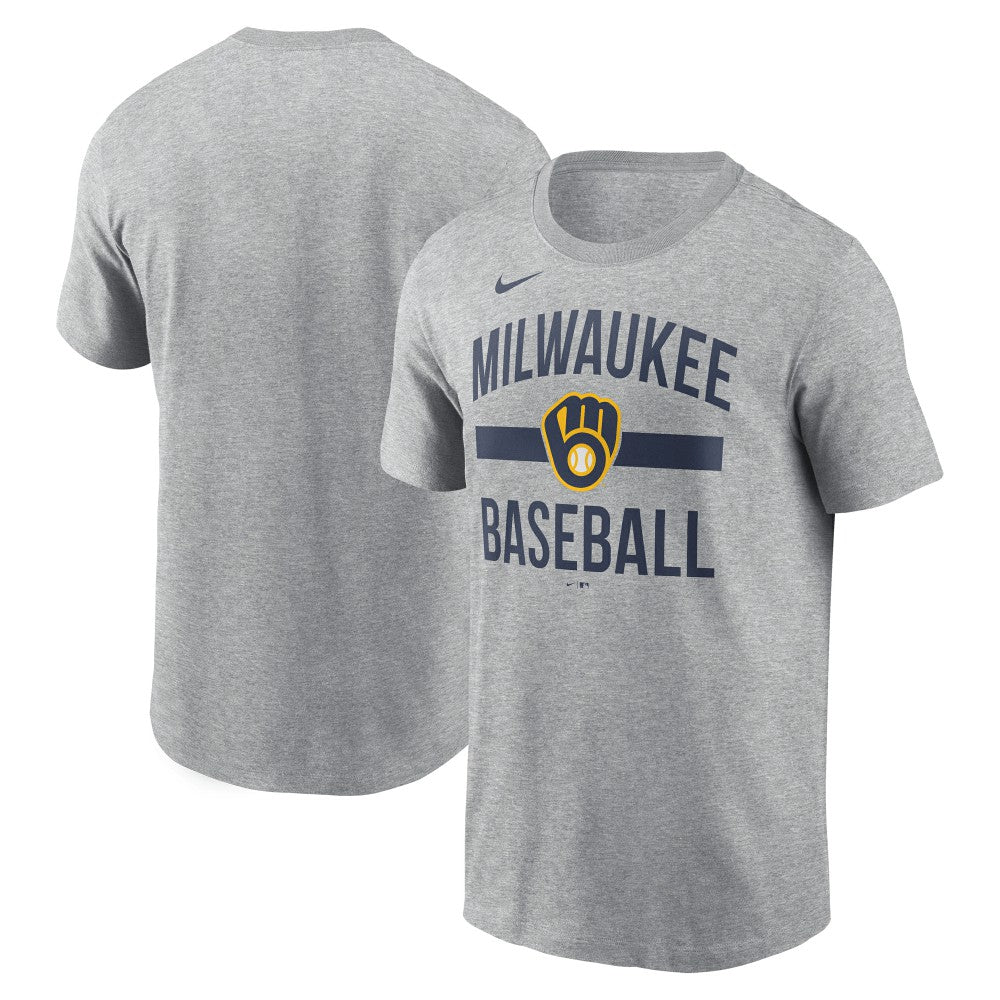 Heather Gray Milwaukee Brewers Nike  Arched T-Shirt