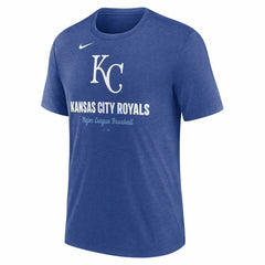 Heather Royal Kansas City Royals Nike Logo Tri-Blend T-Shirt