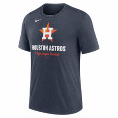 Heather Navy Houston Astros Nike Logo Tri-Blend T-Shirt
