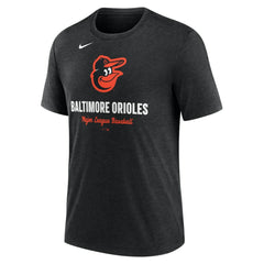 Heather Black Baltimore Orioles Nike Logo Tri-Blend T-Shirt