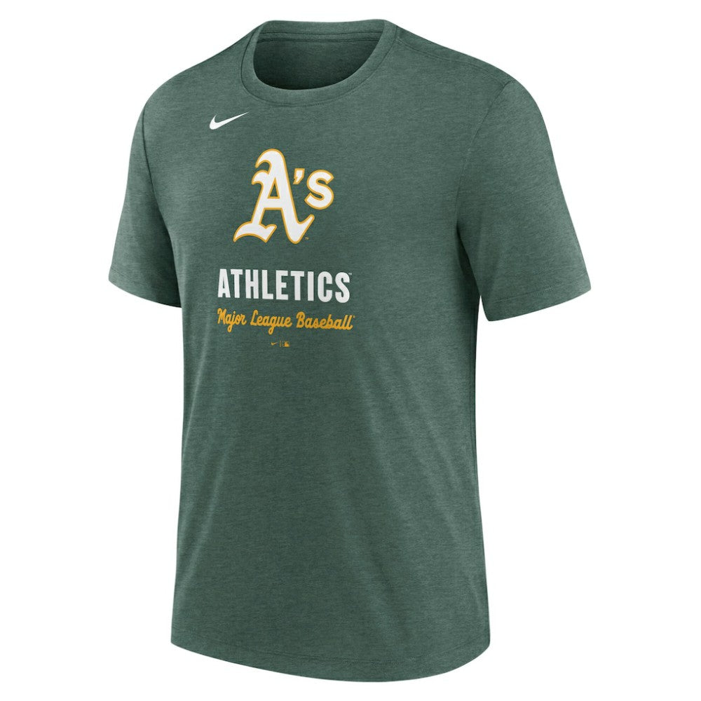 Heather Green Athletics Nike Logo Tri-Blend T-Shirt