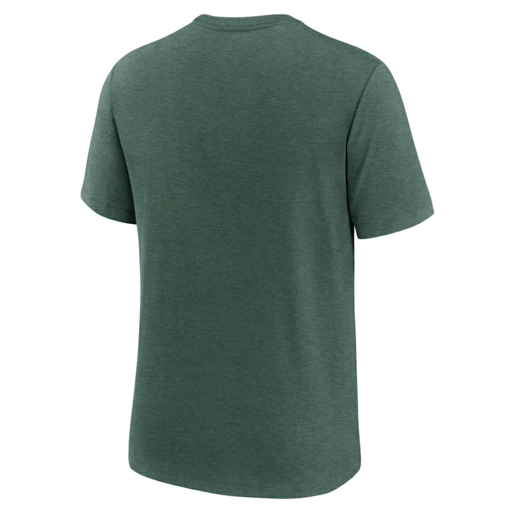 Heather Green Athletics Nike Logo Tri-Blend T-Shirt