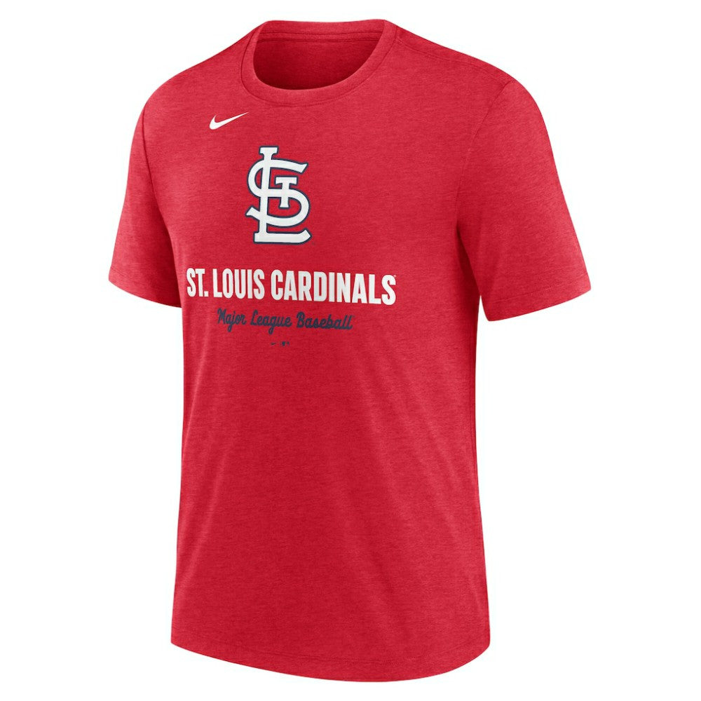 Heather Red St. Louis Cardinals Nike Logo Tri-Blend T-Shirt