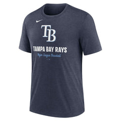 Heather Navy Tampa Bay Rays Nike Logo Tri-Blend T-Shirt
