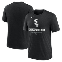 Heather Black Chicago White Sox Nike Logo Tri-Blend T-Shirt