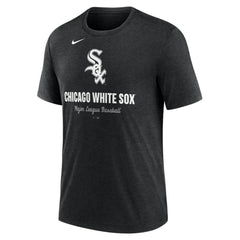 Heather Black Chicago White Sox Nike Logo Tri-Blend T-Shirt