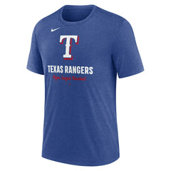 Heather Royal Texas Rangers Nike Logo Tri-Blend T-Shirt
