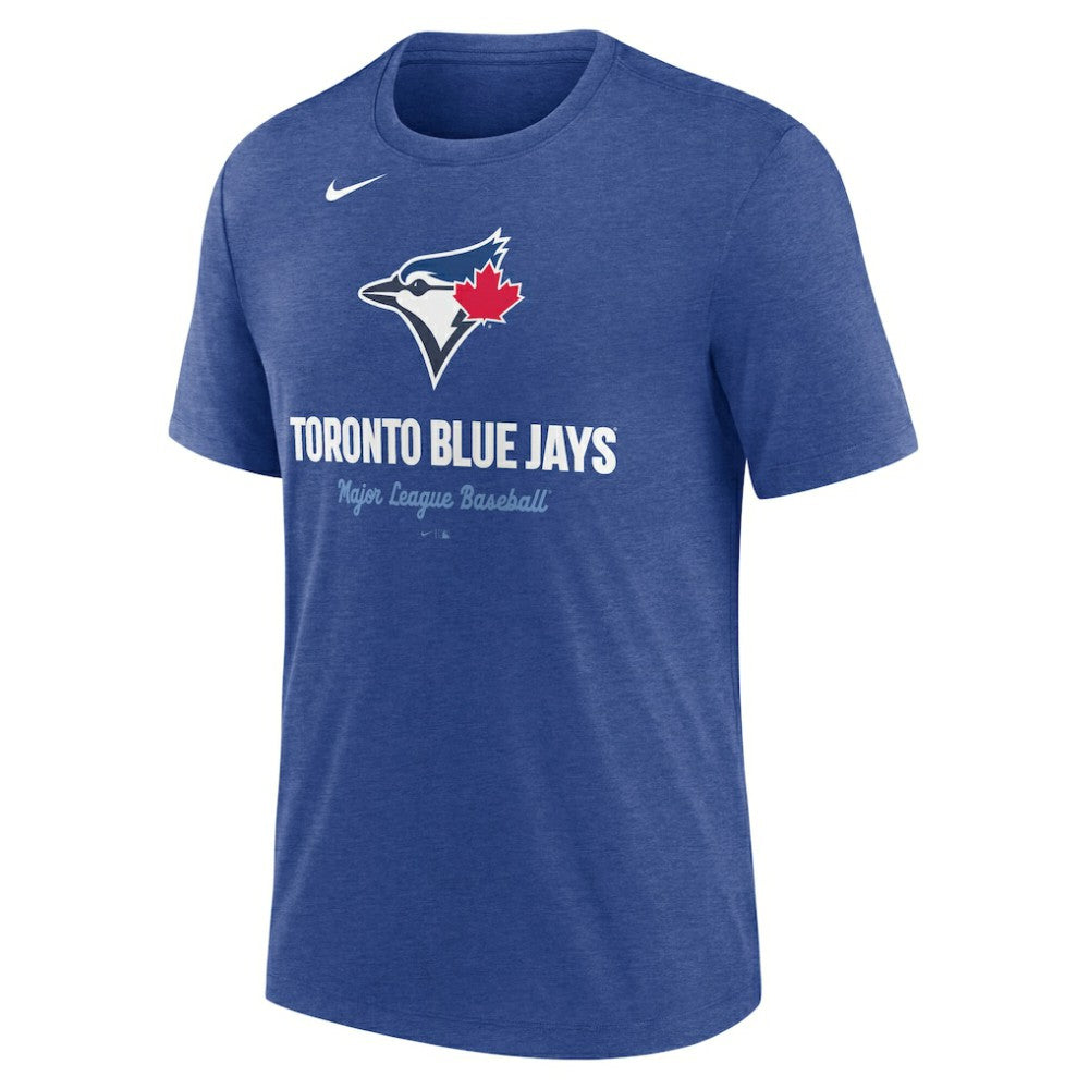 Heather Royal Toronto Blue Jays Nike Logo Tri-Blend T-Shirt