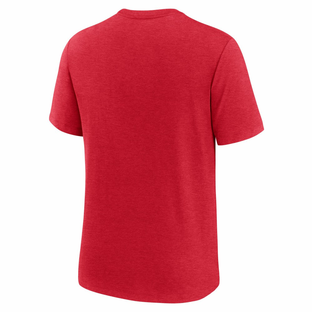 Heather Red Cincinnati Reds Nike Logo Tri-Blend T-Shirt