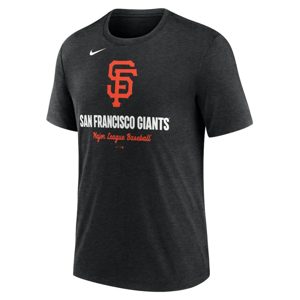 Heather Black San Francisco Giants Nike Logo Tri-Blend T-Shirt